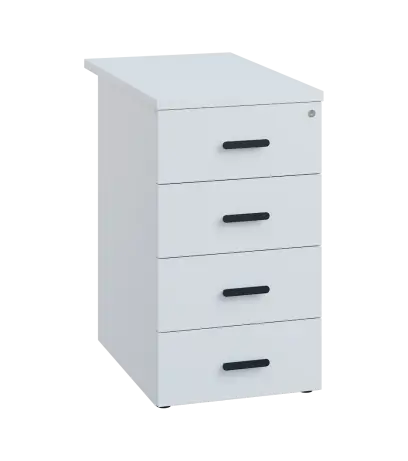 LKC 2 - 71 kontejner přístavný, 4-zásuvkový, deska 25 mm, centrální zámek, bílá